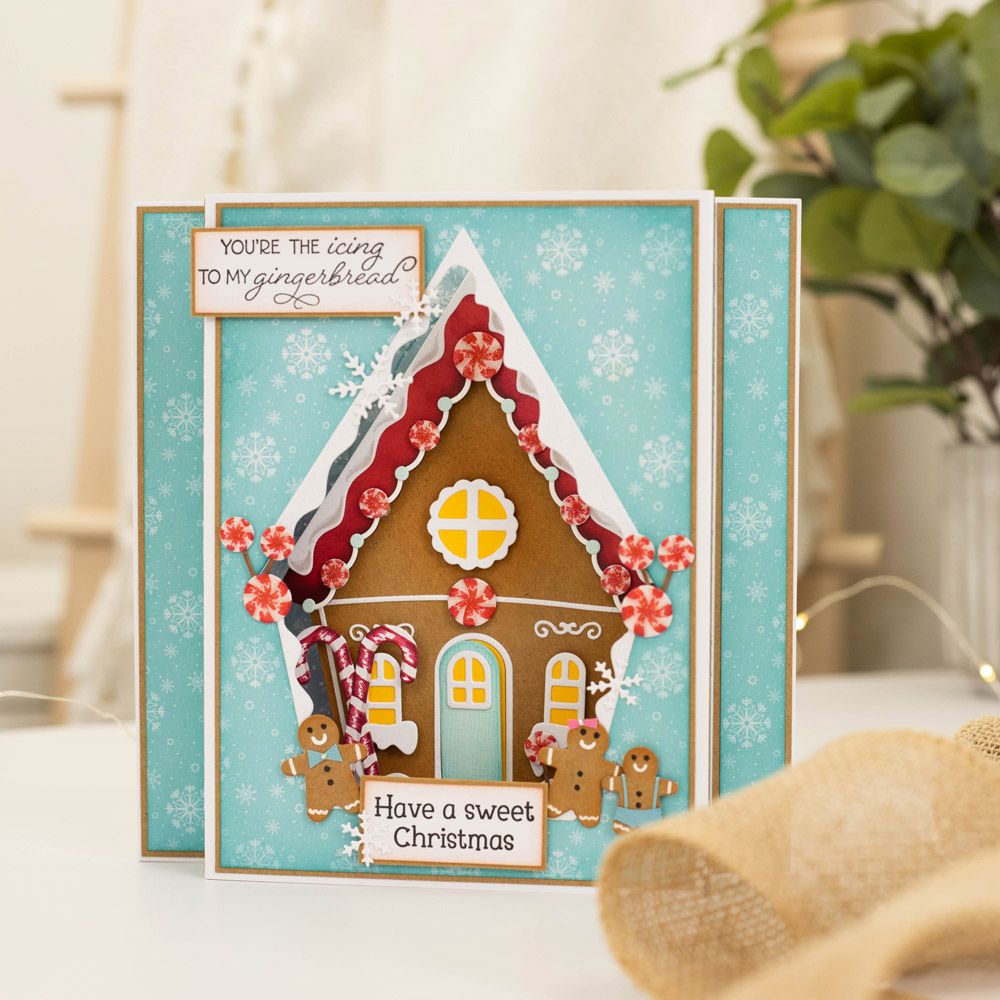 Gemini Shaped Card Base Stamp & Die - Gingerbread House