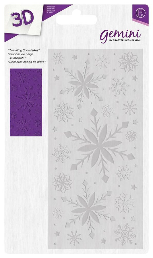 Gemini 3D Embossing Folder - Twinkling Snowflakes