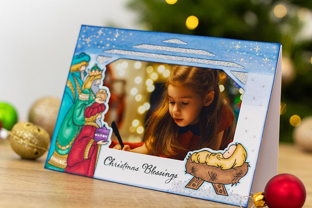 Gemini Photo Frame Stamp and Die - Christmas Blessings