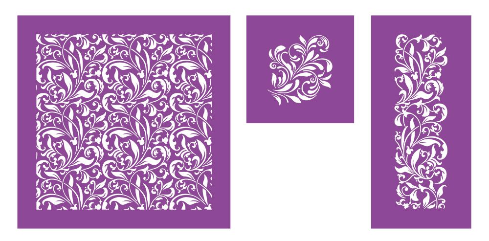 Crafters Companion Stencil Set - Swirls and Flourishes