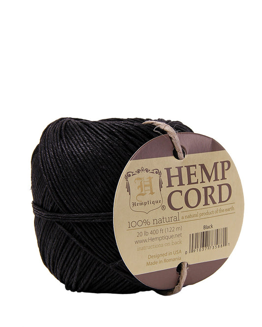 Hemptique #20 Hemp Cord Balls 100G 400FT - Black