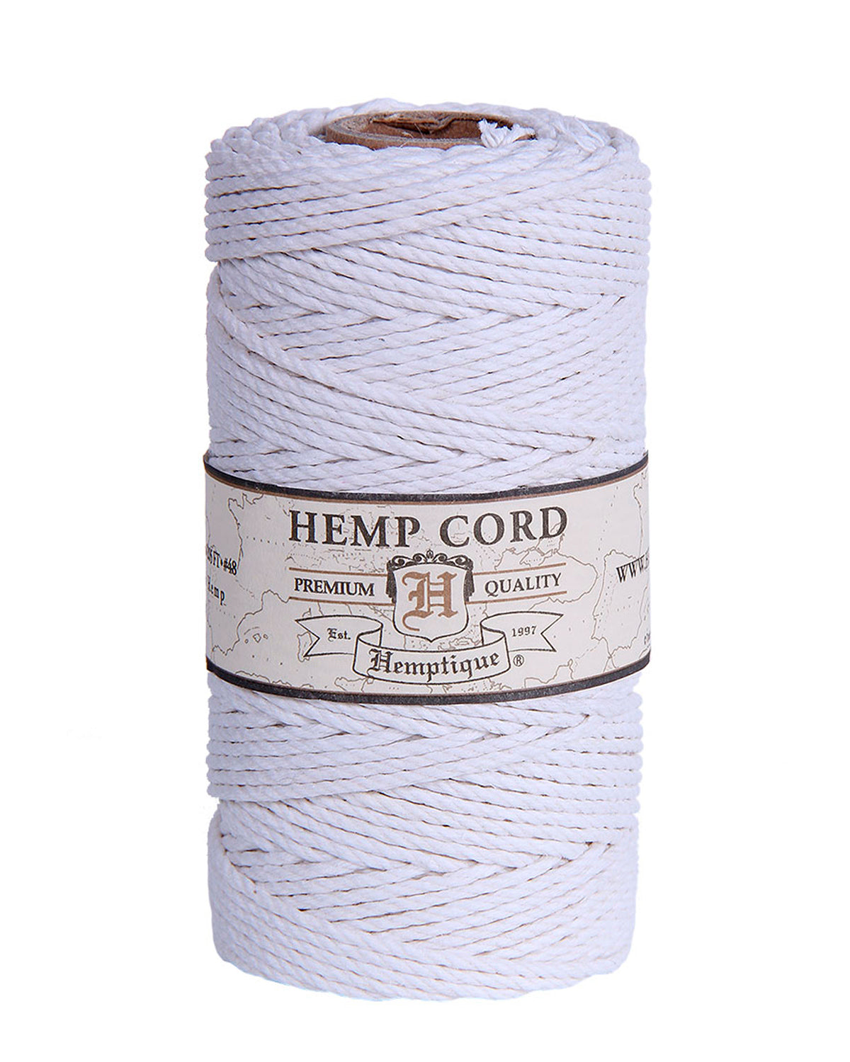 Hemptique #48 Hemp Cord Spools 100G - White