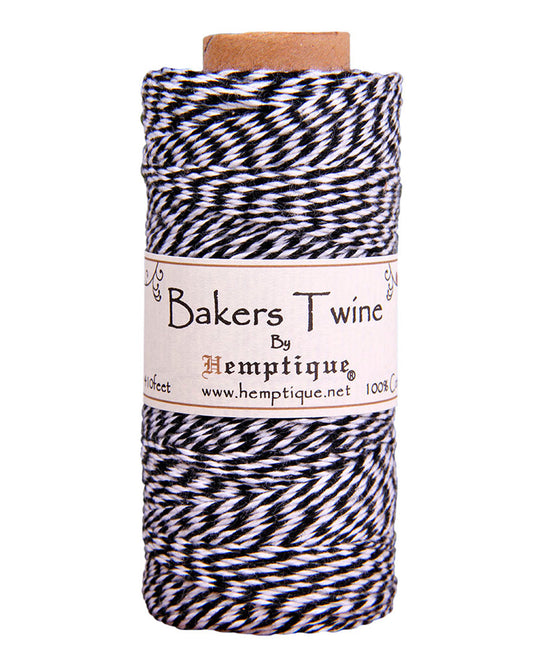 Hemptique Cotton Bakers Twine 2 Ply Spools - Black & White
