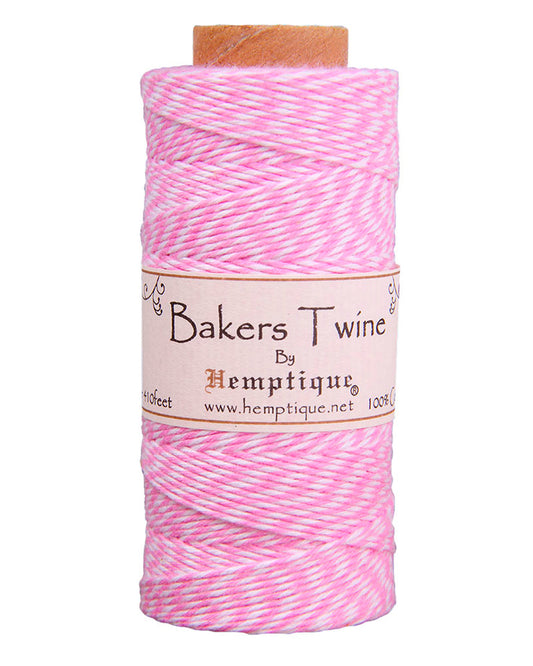 Hemptique Cotton Bakers Twine 2 Ply Spools - Light Pink & White