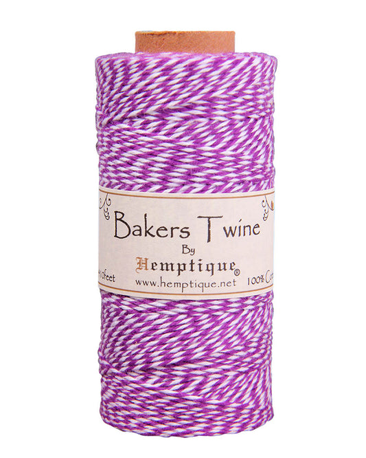 Hemptique Cotton Bakers Twine 2 Ply Spools - Purple & White
