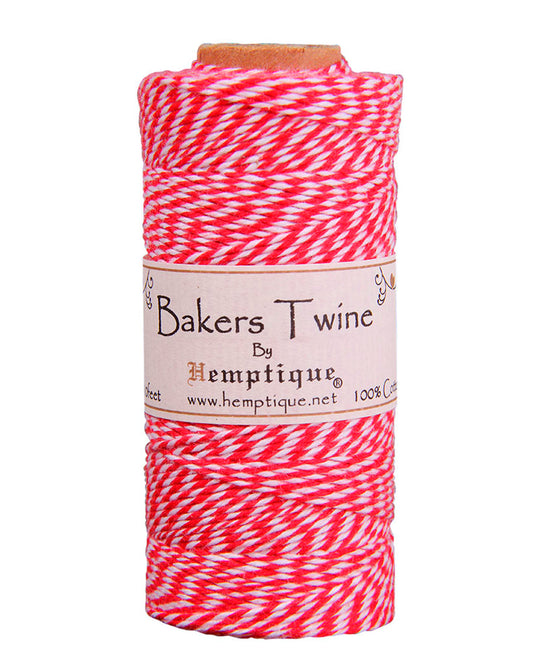 Hemptique Cotton Bakers Twine 2 Ply Spools - Red & White