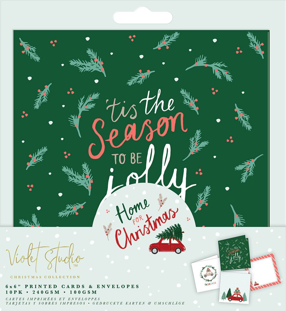 Violet Studios 6x6" Cards & Envelopes - Home for Christmas