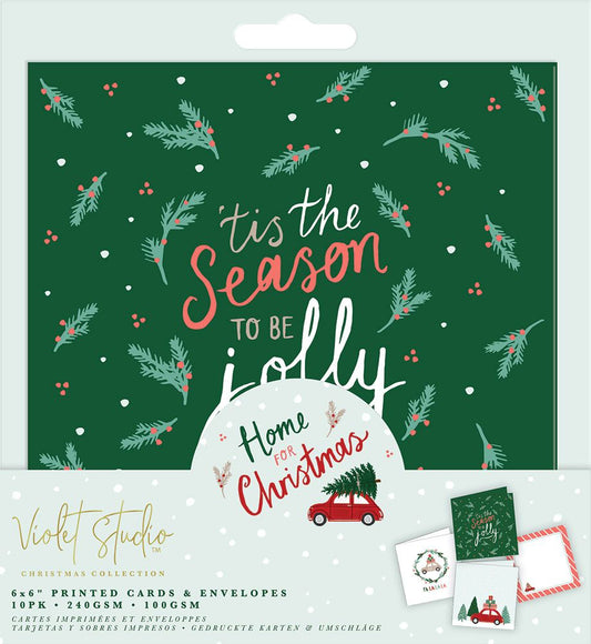 Violet Studios 6x6" Cards & Envelopes - Home for Christmas