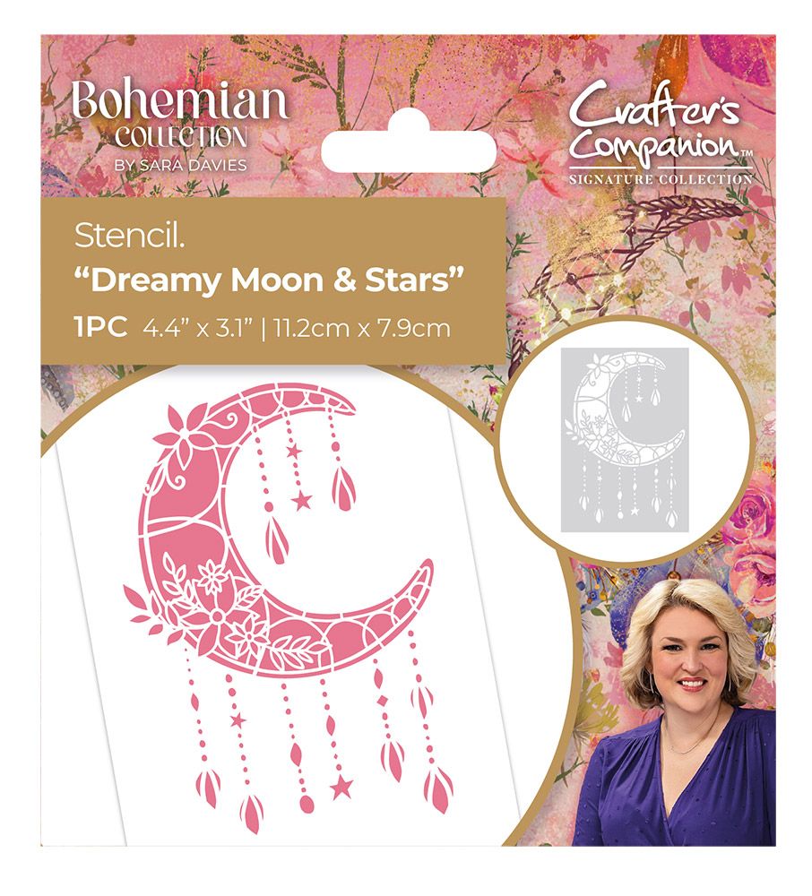 Sara Signature Bohemian Stencil - Dreamy Moon & Stars