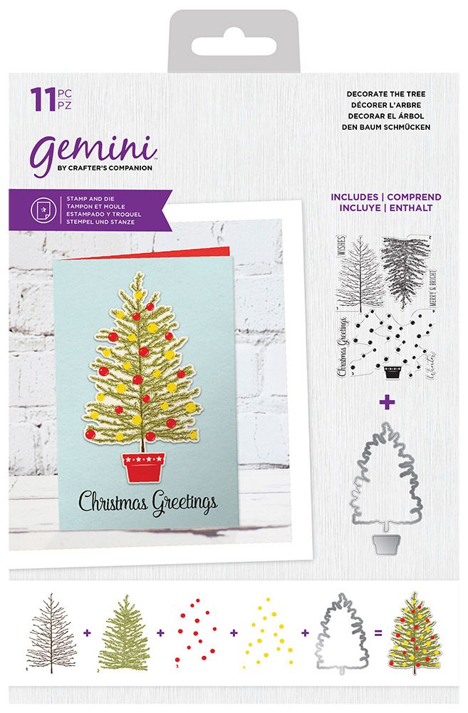 Gemini Christmas Layering Stamp & Die - Decorate The Tree