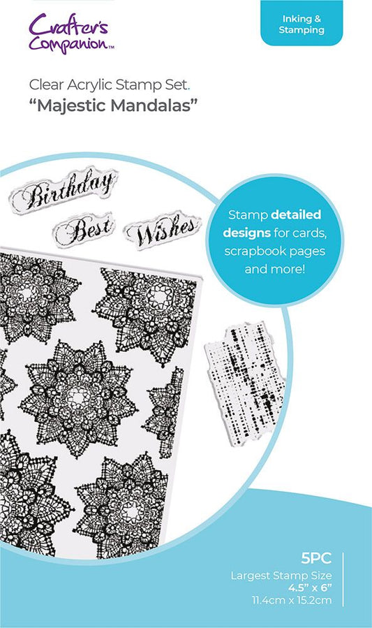 Crafters Companion Clear Acrylic Stamp - Majestic Mandalas