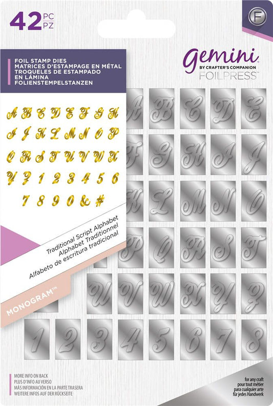 Gemini - Monogram Foil Stamp - Traditional Script Alphabet