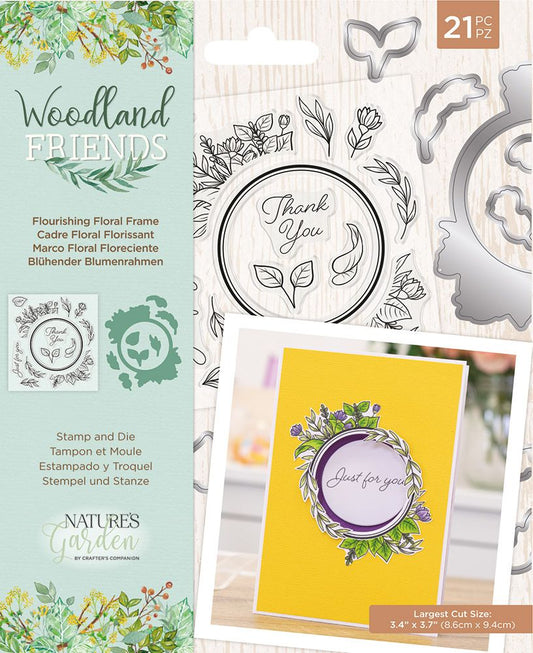 Natures Garden Woodland Friends Stamp & Die - Flourishing Floral Frame