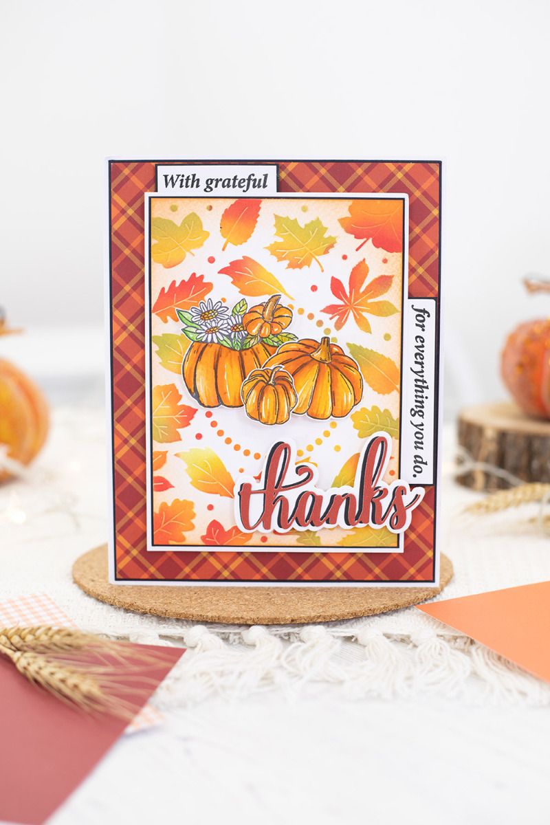 Natures Garden Autumn Blessings Collection Stamp & Die - Thanks