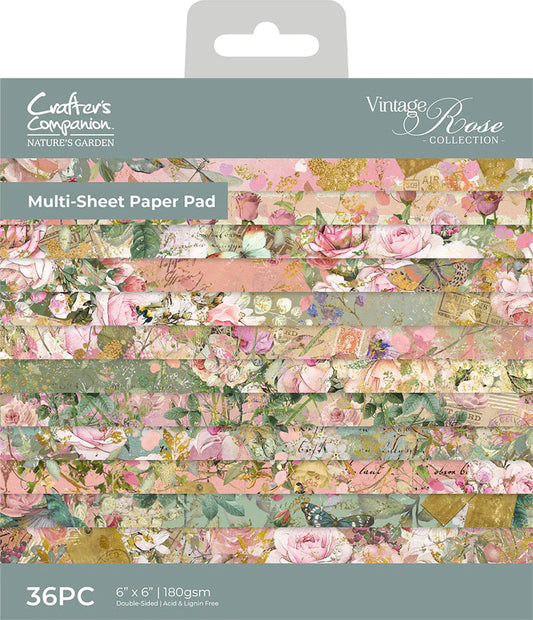Nature's Garden Vintage Rose 6" x 6" Paper Pad