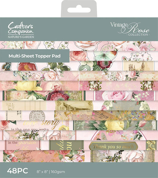 Nature's Garden Vintage Rose 8 " x 8" Topper Pad
