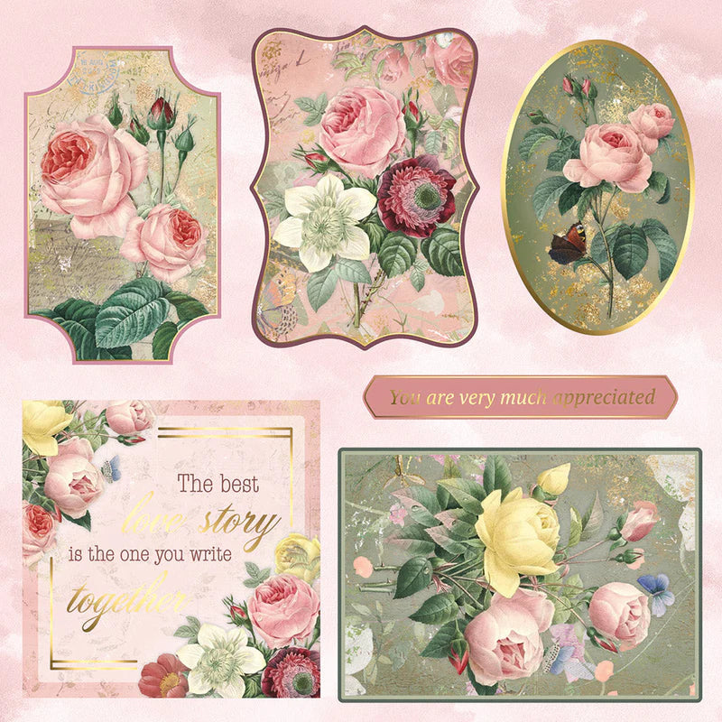 Nature's Garden Vintage Rose 8 " x 8" Topper Pad