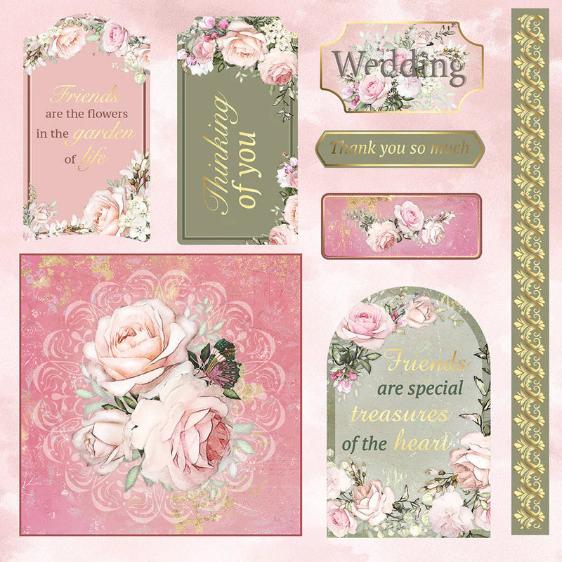 Nature's Garden Vintage Rose 8 " x 8" Topper Pad