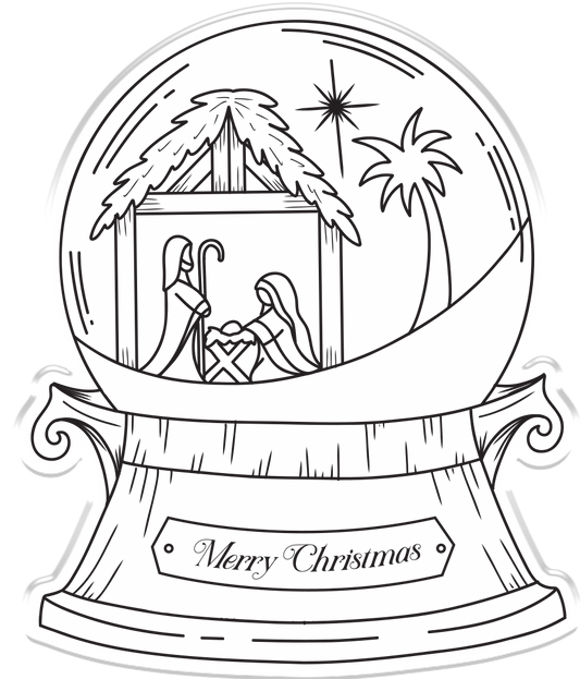 O Holy Night Stamp and Die - Away in a Manger