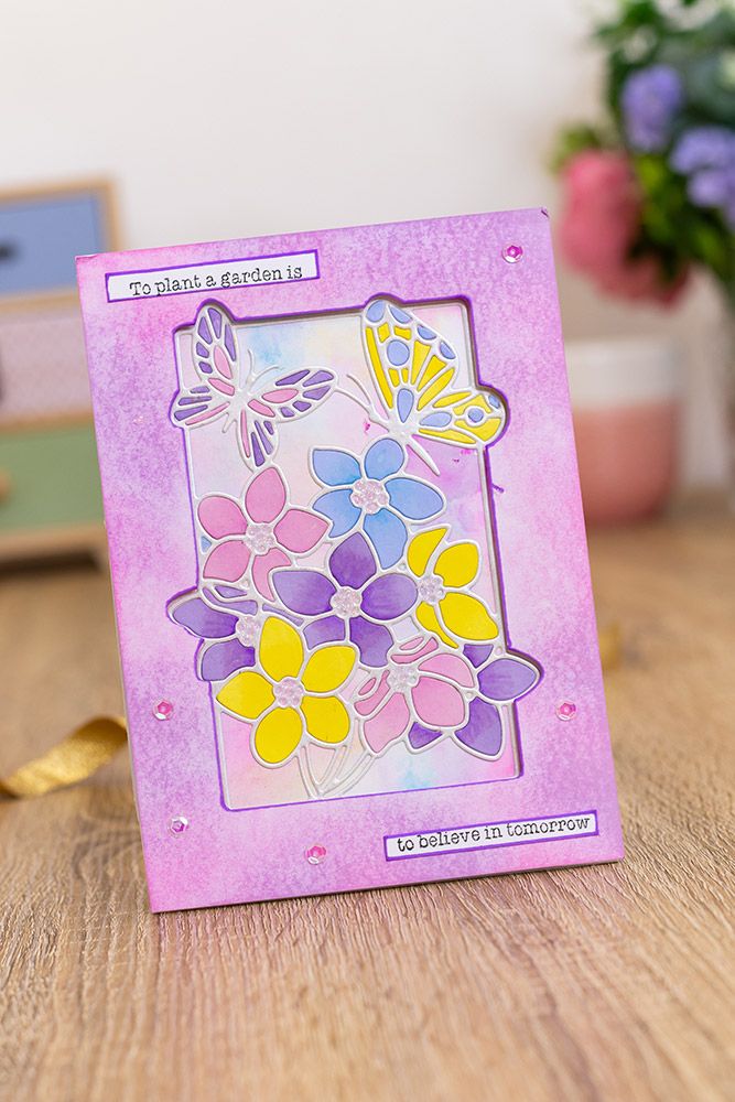 Gemini Decorative Outline Stamp and Die - Butterfly Garden