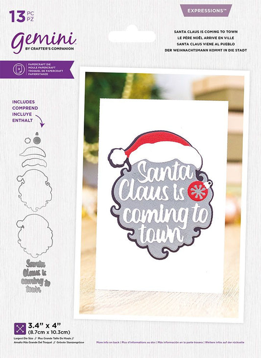 Gemini Layerable Sentiments Christmas Expressions Die - Santa Claus Is Coming To Town