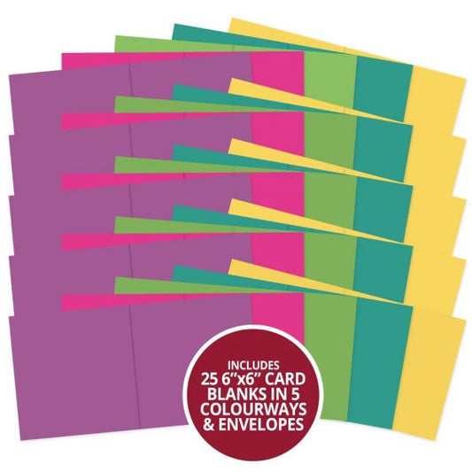 Hunkydory 6" x 6" Card Blanks & Envelopes - Brights