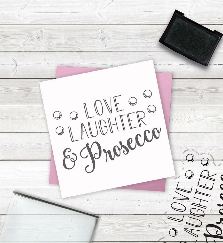 Crafters Companion Clear Acrylic Stamps - Laughter and Prosecco