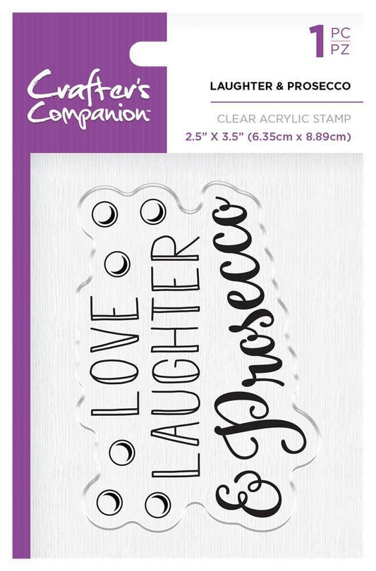 Crafters Companion Clear Acrylic Stamps - Laughter and Prosecco