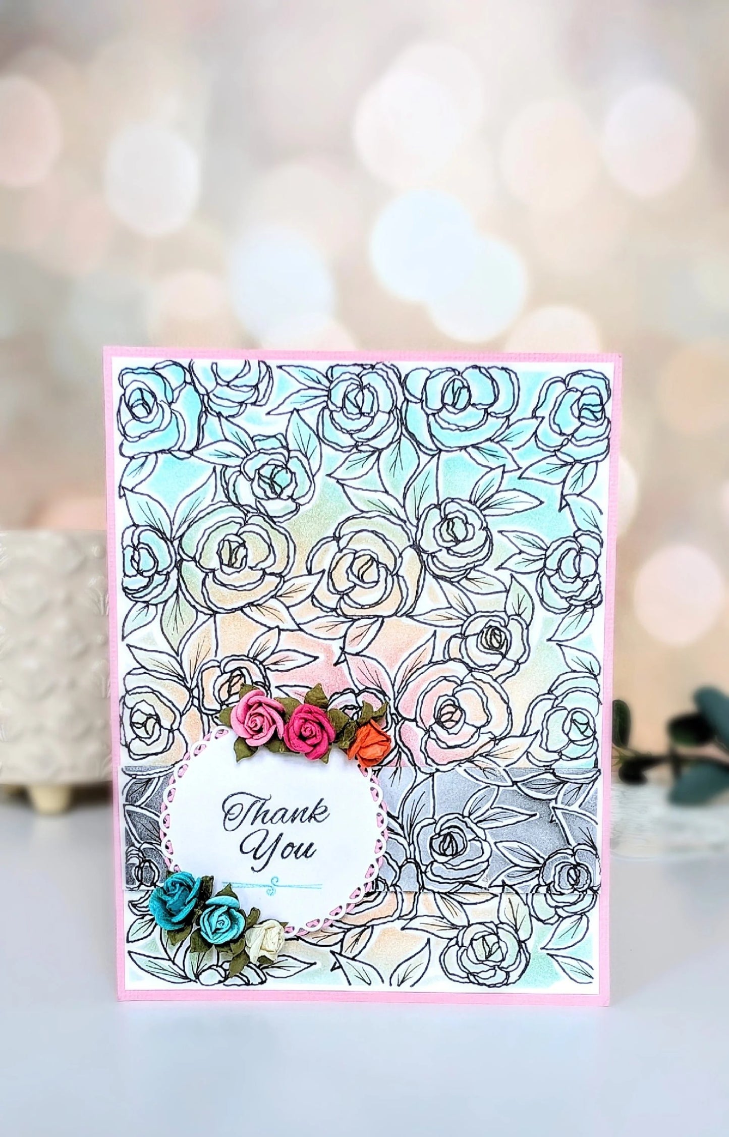 Rose Garden Background Stencil, 5 x 6.75 inches