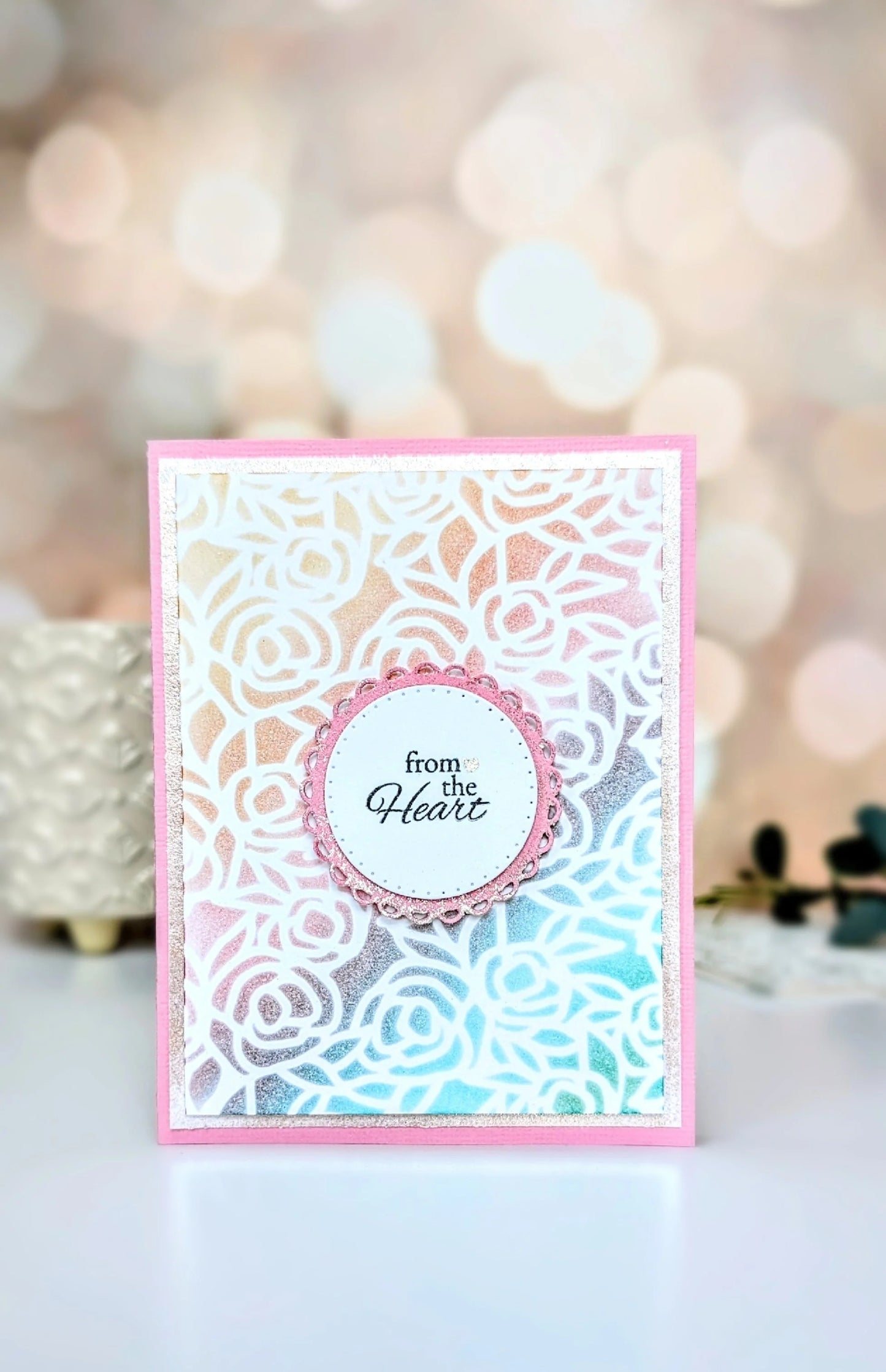 Rose Garden Background Stencil, 5 x 6.75 inches