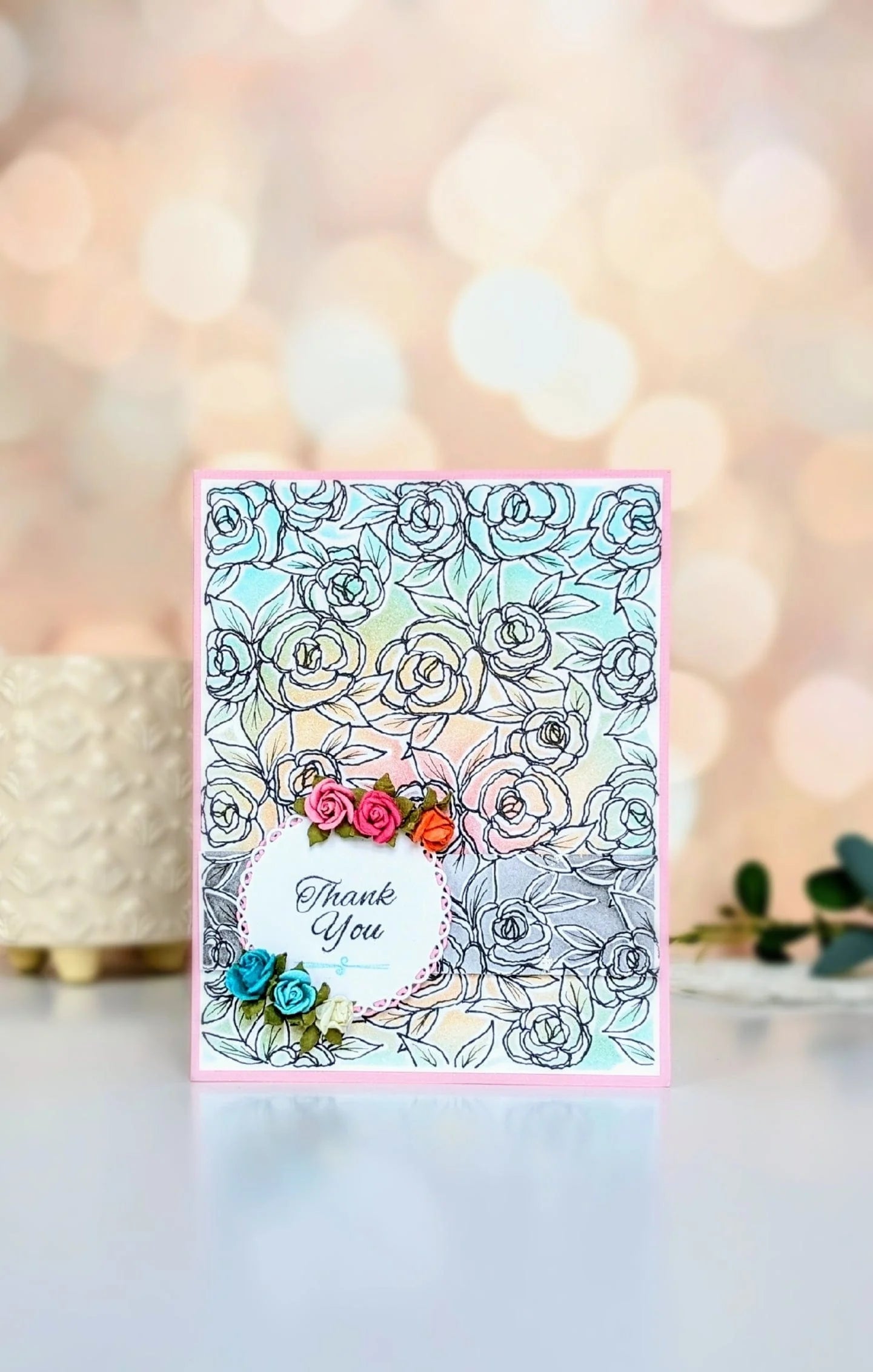 Rose Garden Background Stencil, 5 x 6.75 inches