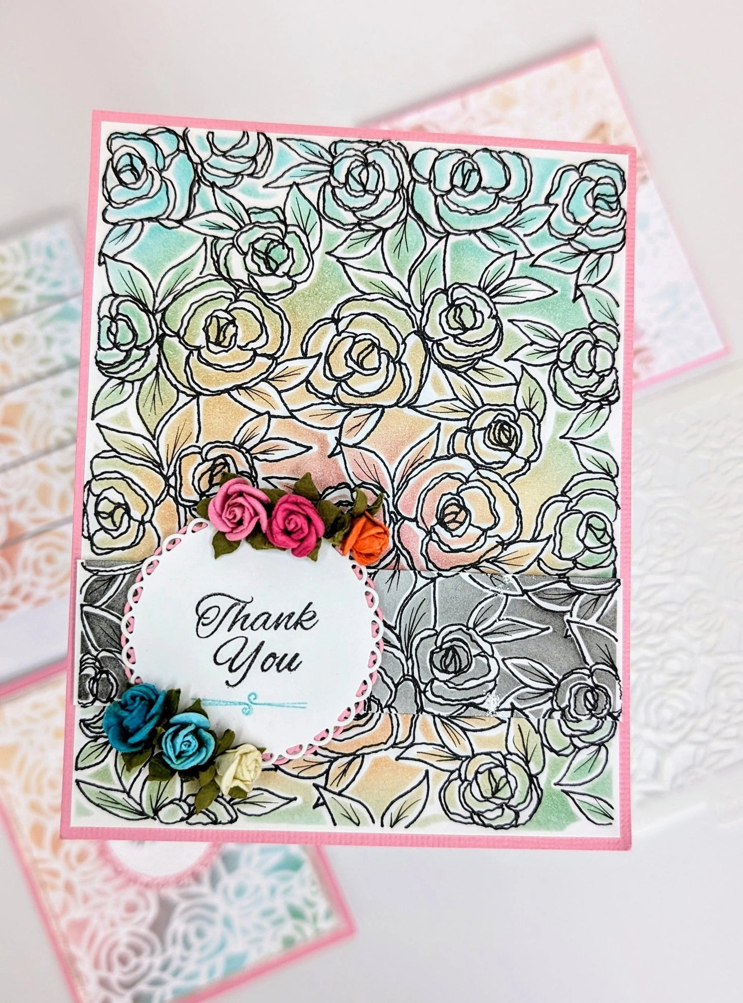 Rose Garden Background Stencil, 5 x 6.75 inches