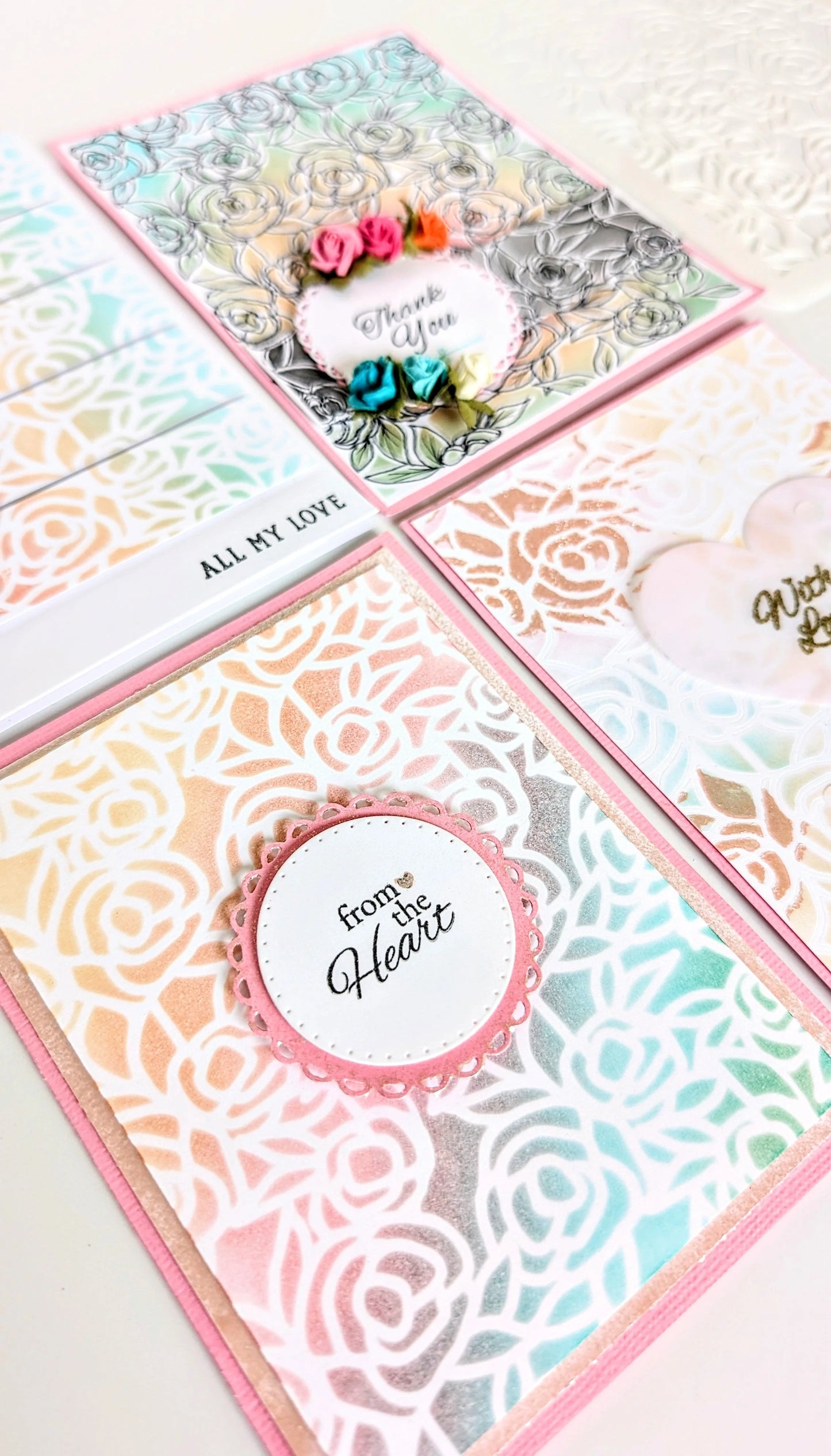 Rose Garden Background Stencil, 5 x 6.75 inches
