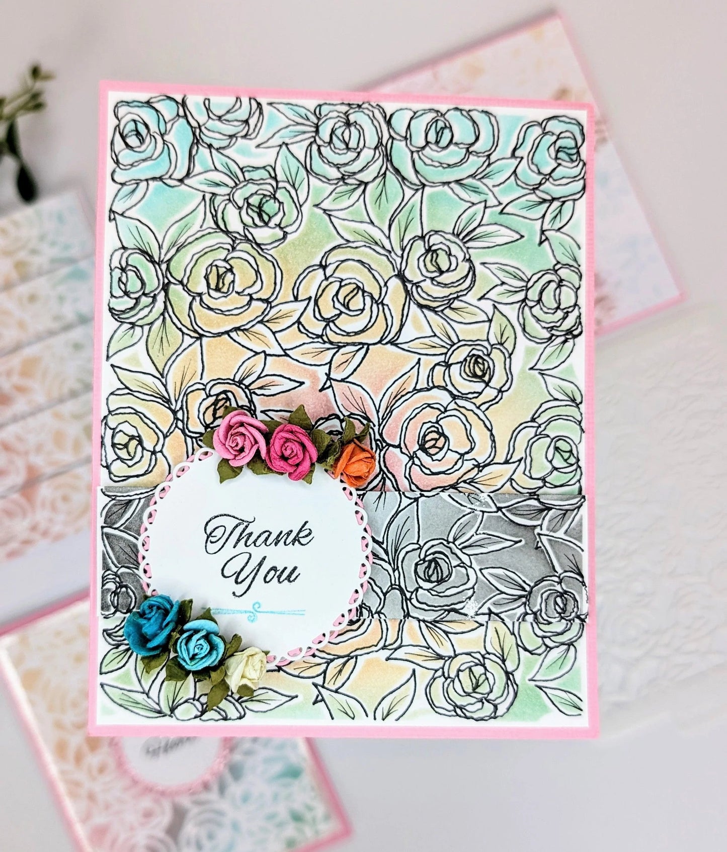 Rose Garden Background Stencil, 5 x 6.75 inches