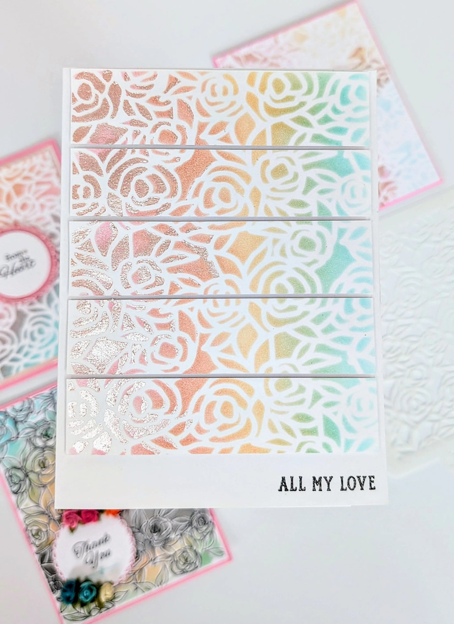 Rose Garden Background Stencil, 5 x 6.75 inches