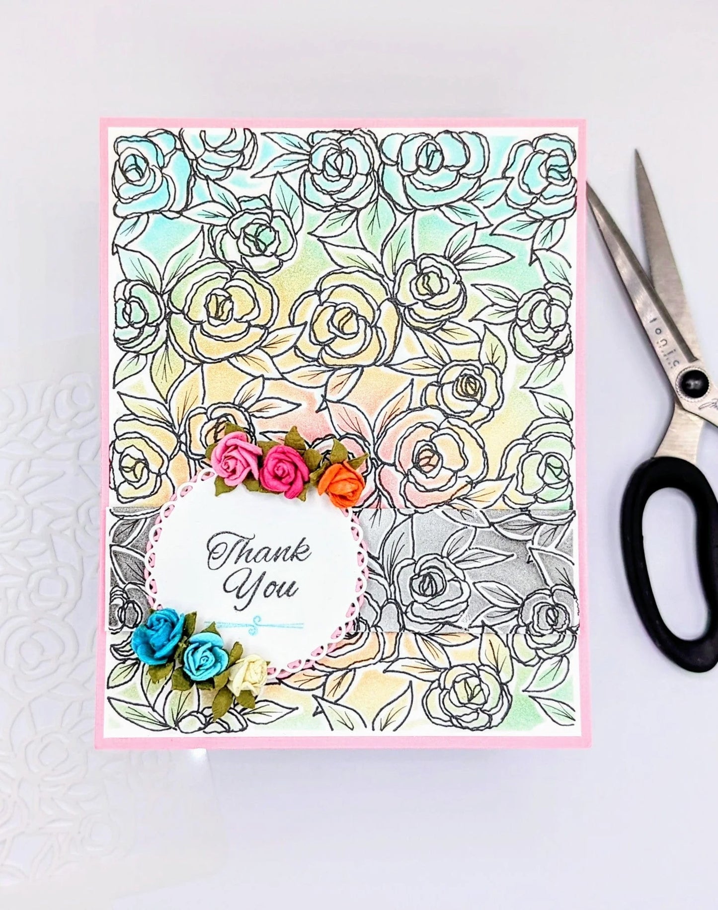Rose Garden Background Stencil, 5 x 6.75 inches