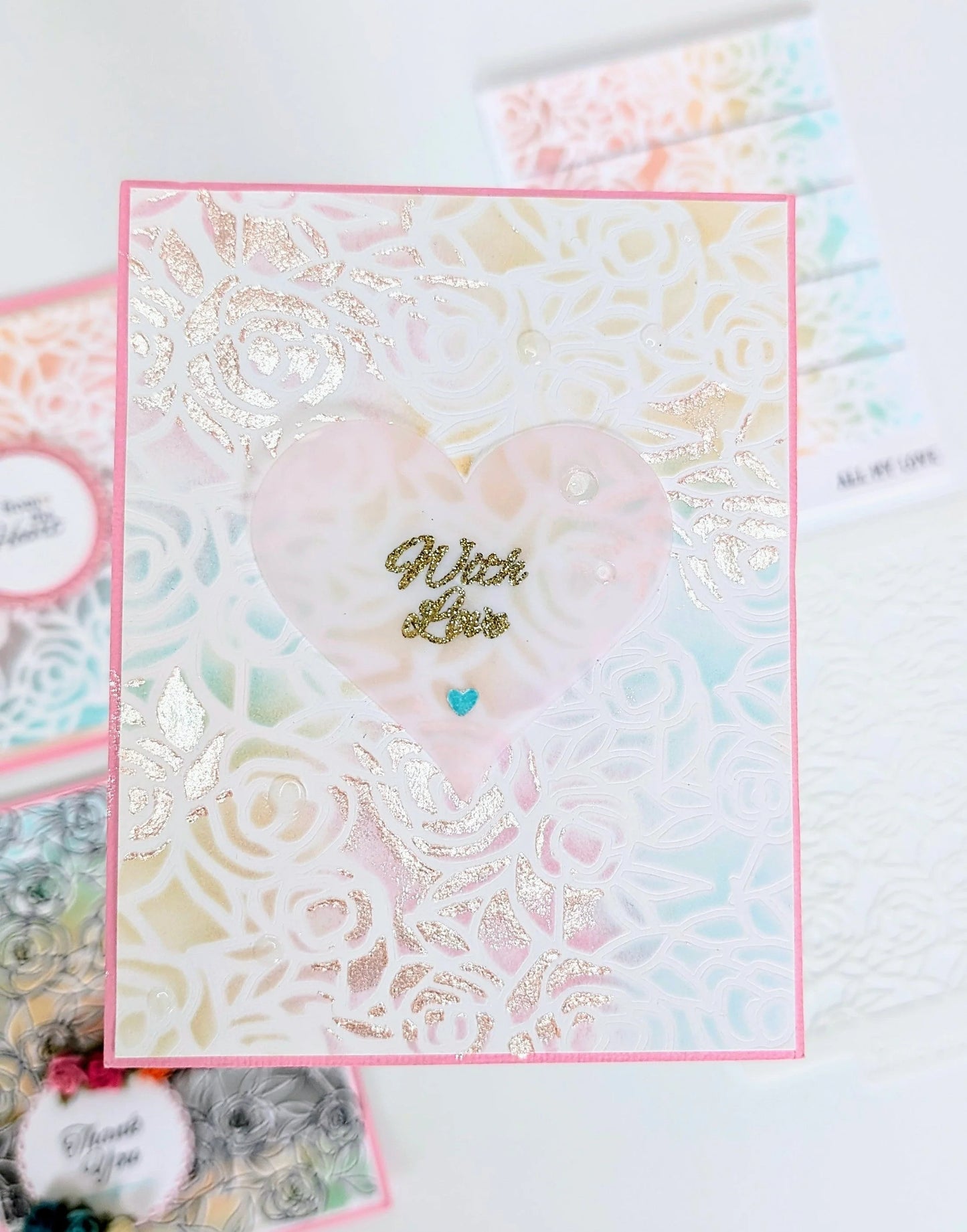 Rose Garden Background Stencil, 5 x 6.75 inches