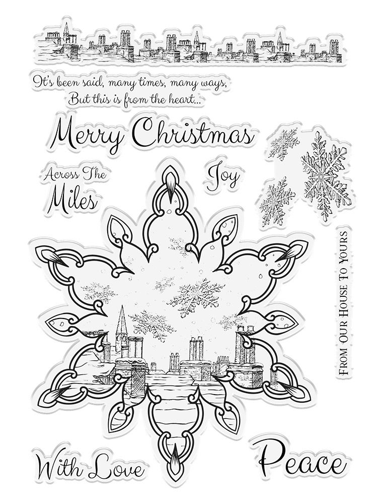 Sheena Douglass In The Frame Snowflake Stories Photopolymer Stamp - Falling Snow