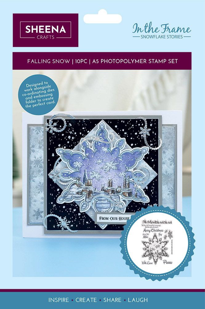 Sheena Douglass In The Frame Snowflake Stories Photopolymer Stamp - Falling Snow
