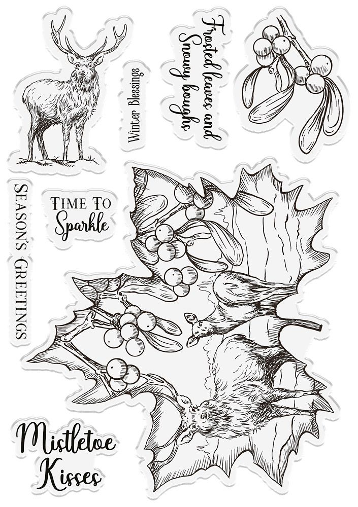 Sheena Douglass Timeless Leaves Photopolymer Stamp - Winters Wonder