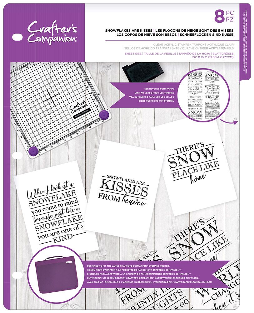 Crafters Companion Clear Acrylic Stamps - Snowflakes are Kisses
