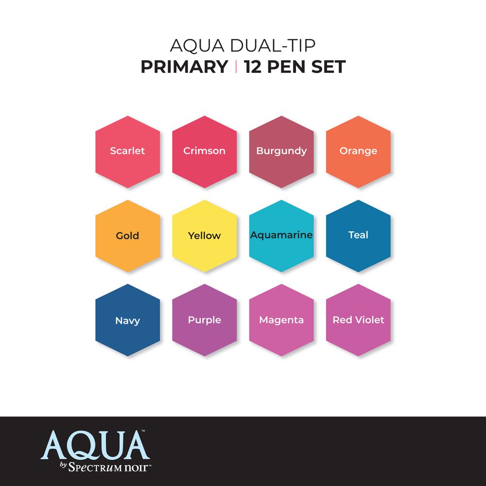 Spectrum Aqua 12pc Marker Set - Primaries