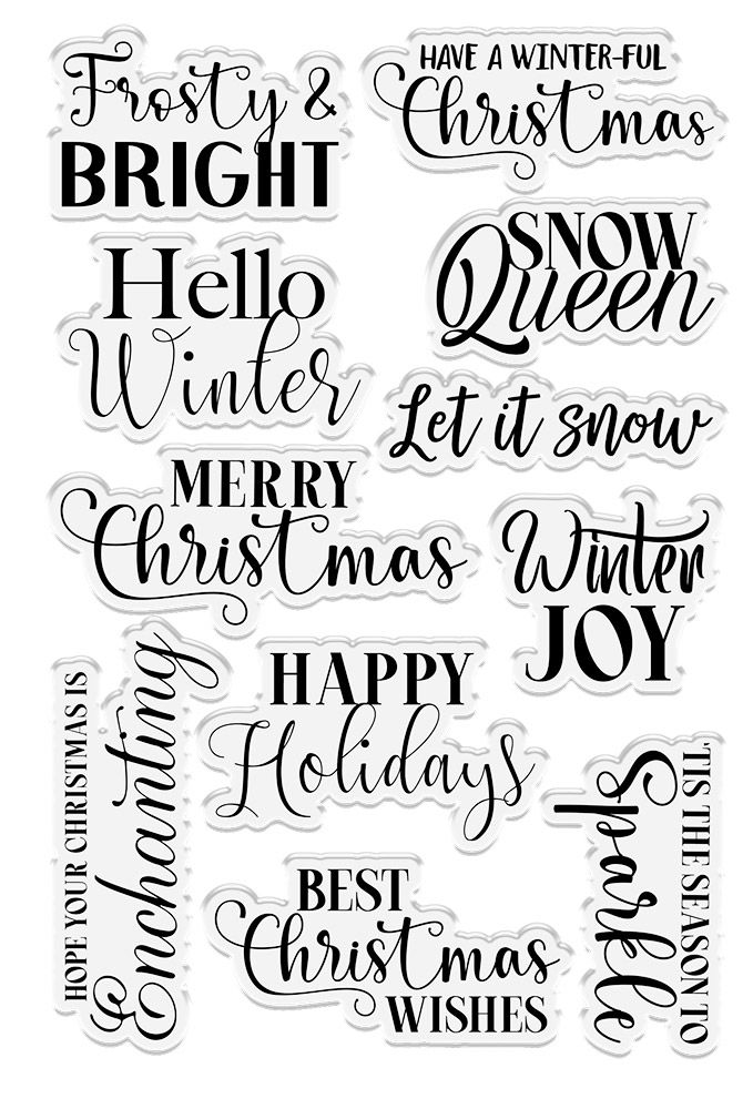Sara Signature The Snow Queen Clear Acrylic Stamp - Winter Sentiments