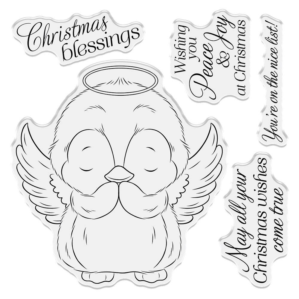 Crafters Companion Cute Penguin Stamps - Christmas Blessings