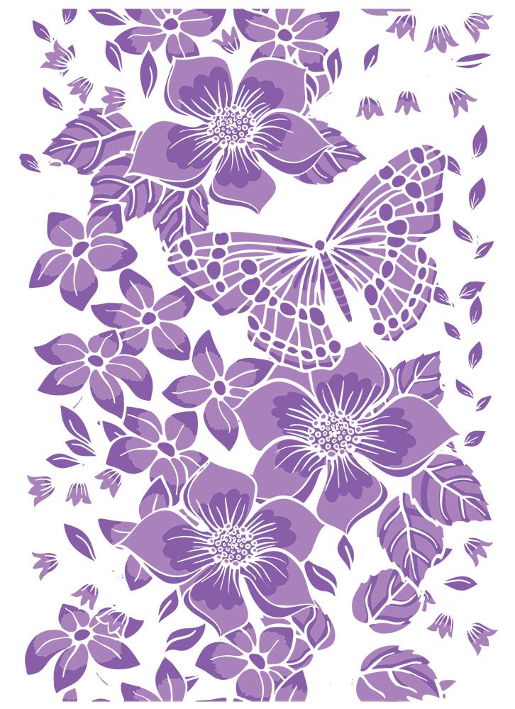 Crafters Companion Background Layering Stamps - Butterfly Bouquet