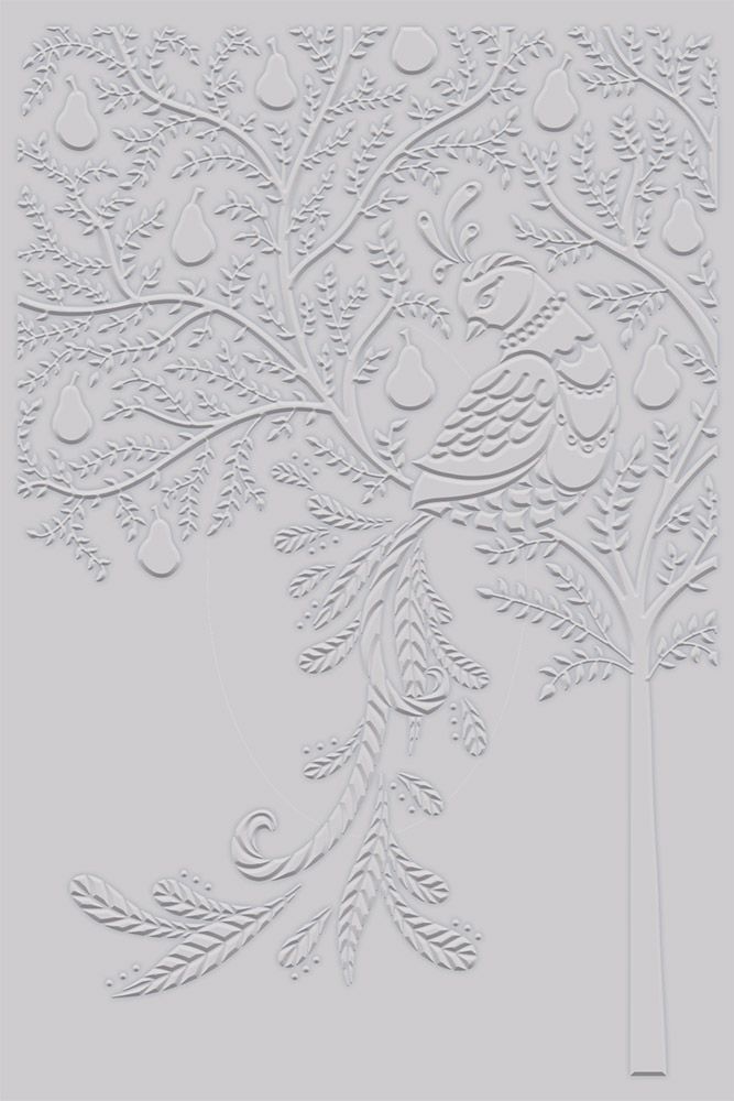 Twelve Days of Christmas 2D Embossing Folder - Partridge in a Pear Tree