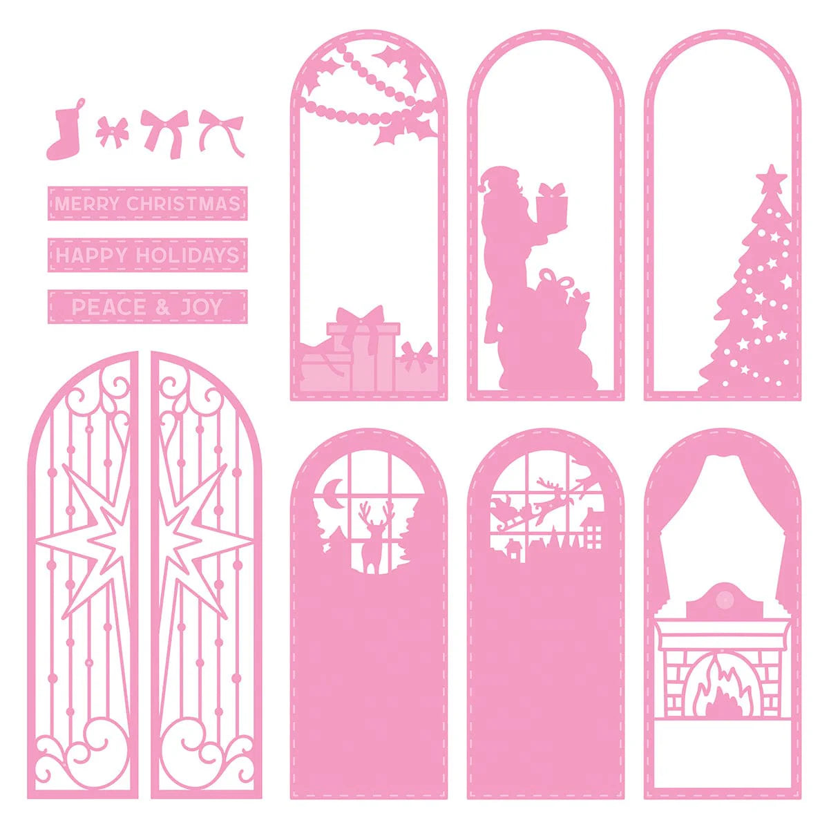 Christmas Gatefold Shadow Frame Inserts Die Set - 5376e