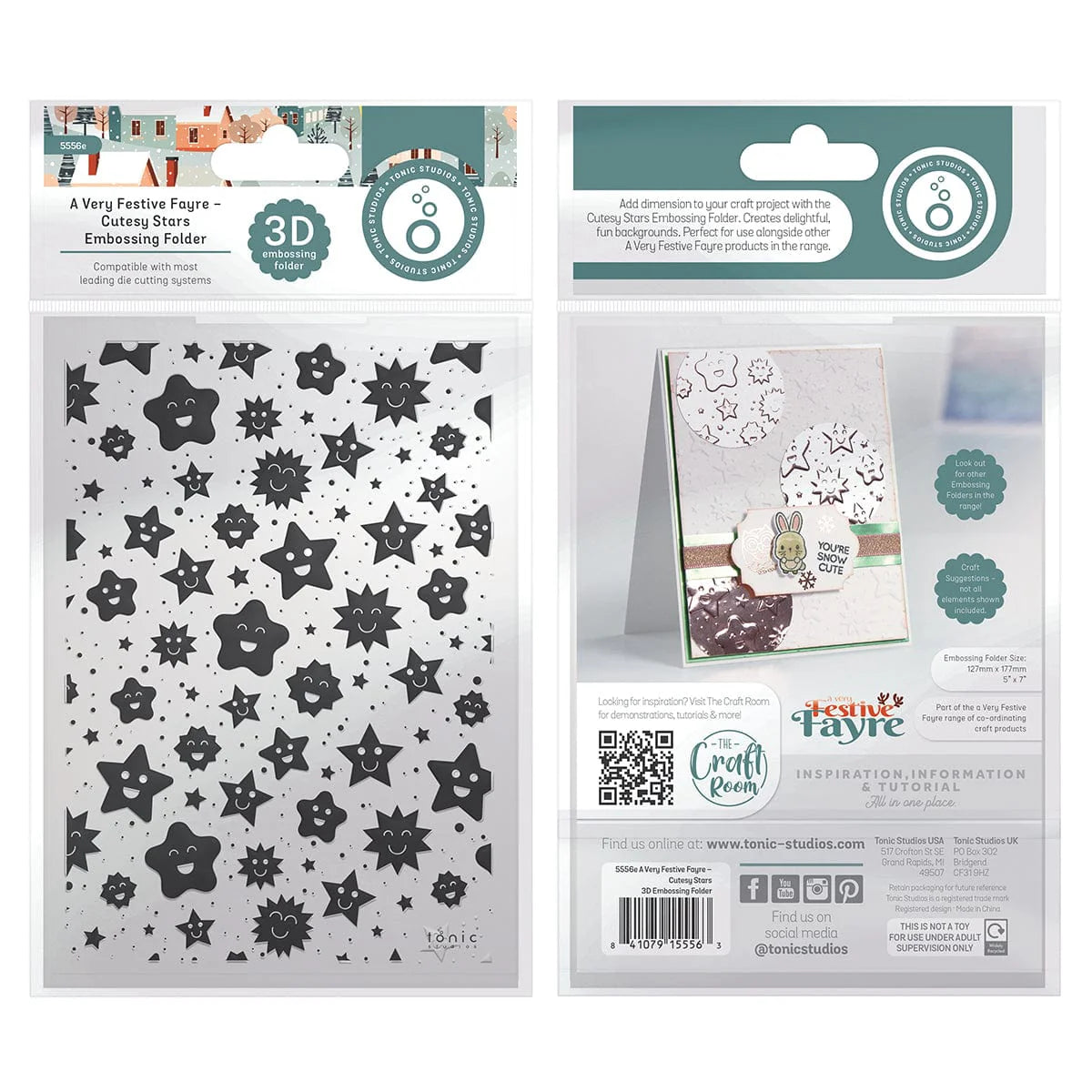 A Very Festive Fayre Cutesy Stars 3D Embossing Folder