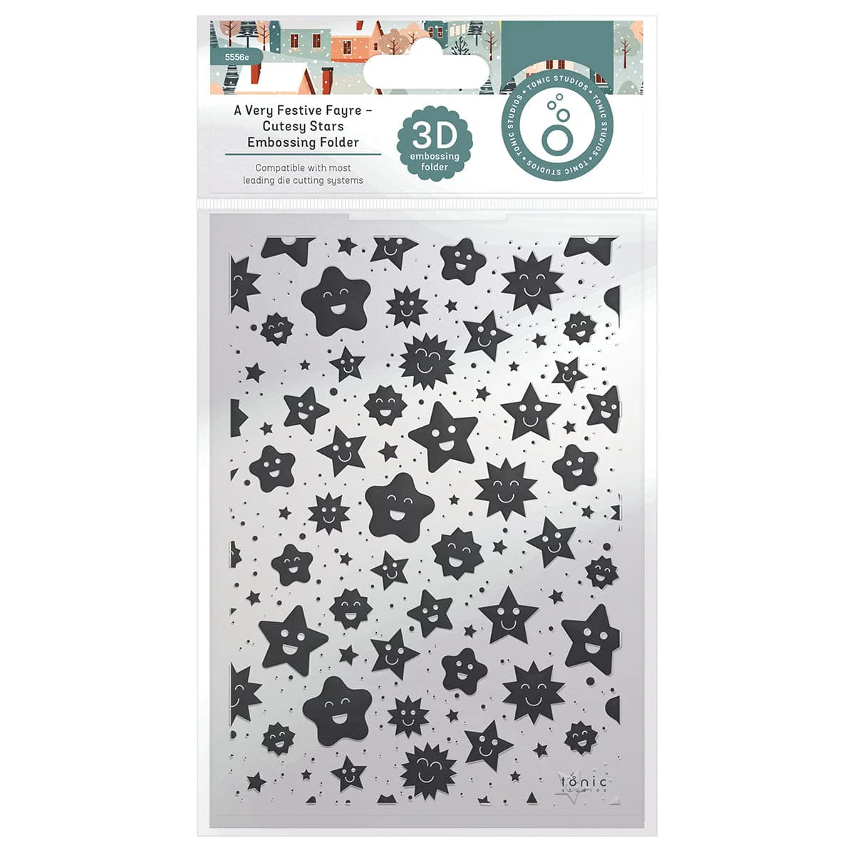 A Very Festive Fayre Cutesy Stars 3D Embossing Folder