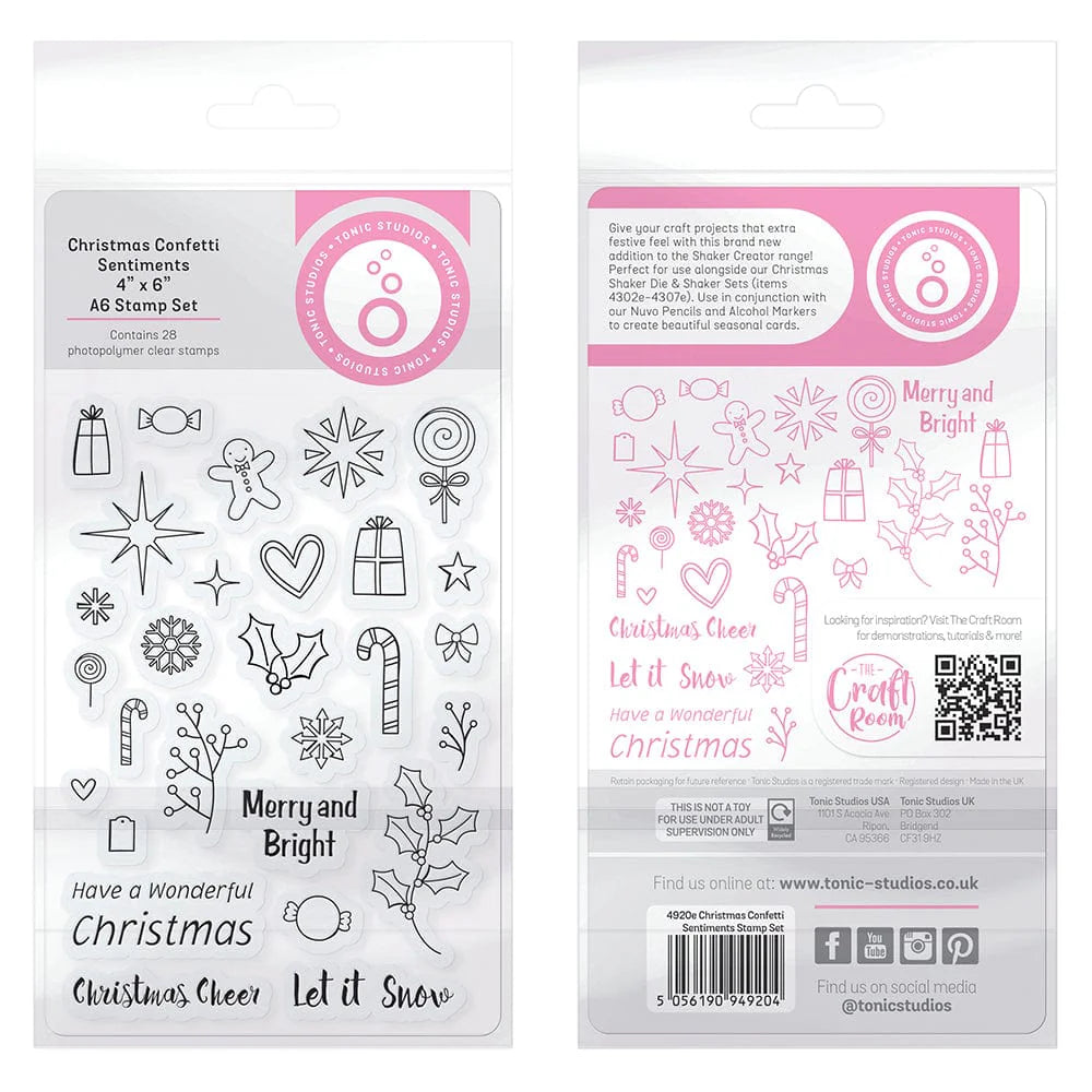 Christmas Confetti Sentiments Stamp Set (28 stamps) - 4920E